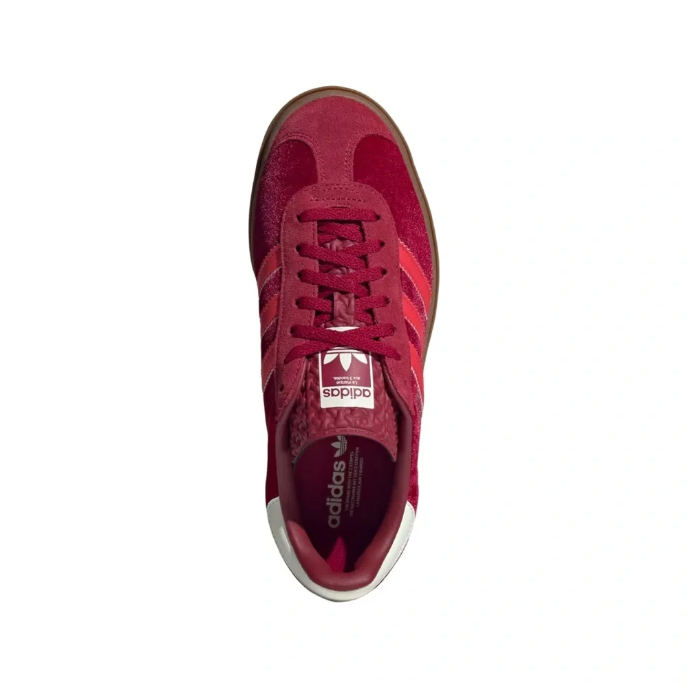 ADIDAS GAZELLE Bold Bright Red/Victory Red Velvet sneakers, Women’s 9.5, NEW! - Picture 6 of 14